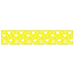 Hearts And Star Dot Yellow Small Flano Scarf by snowwhitegirl