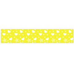 Hearts And Star Dot Yellow Large Flano Scarf  by snowwhitegirl