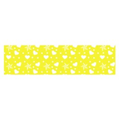 Hearts And Star Dot Yellow Satin Scarf (oblong) by snowwhitegirl