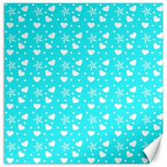 Hearts And Star Dot Blue Canvas 20  X 20   by snowwhitegirl