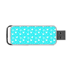 Hearts And Star Dot Blue Portable Usb Flash (one Side) by snowwhitegirl