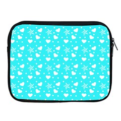 Hearts And Star Dot Blue Apple Ipad 2/3/4 Zipper Cases by snowwhitegirl