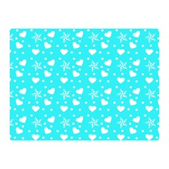 Hearts And Star Dot Blue Double Sided Flano Blanket (mini)  by snowwhitegirl