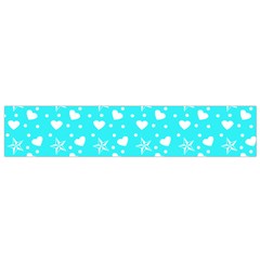 Hearts And Star Dot Blue Small Flano Scarf by snowwhitegirl