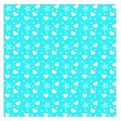 Hearts And Star Dot Blue Large Satin Scarf (square) by snowwhitegirl