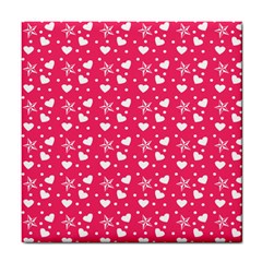 Hearts And Star Dot Pink Tile Coasters by snowwhitegirl