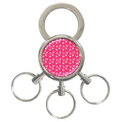 Hearts And Star Dot Pink 3-ring Key Chains by snowwhitegirl