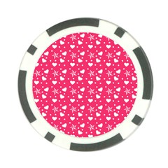 Hearts And Star Dot Pink Poker Chip Card Guard by snowwhitegirl