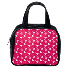 Hearts And Star Dot Pink Classic Handbag (one Side) by snowwhitegirl