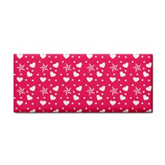 Hearts And Star Dot Pink Hand Towel by snowwhitegirl