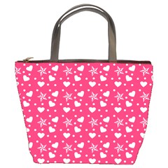 Hearts And Star Dot Pink Bucket Bag by snowwhitegirl