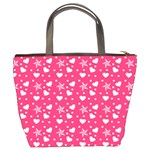 Hearts And Star Dot Pink Bucket Bag Back