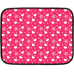 Hearts And Star Dot Pink Fleece Blanket (mini) by snowwhitegirl