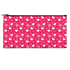 Hearts And Star Dot Pink Pencil Cases by snowwhitegirl