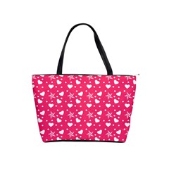 Hearts And Star Dot Pink Classic Shoulder Handbag by snowwhitegirl