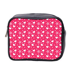 Hearts And Star Dot Pink Mini Toiletries Bag (two Sides) by snowwhitegirl