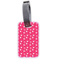 Hearts And Star Dot Pink Luggage Tags (two Sides) by snowwhitegirl