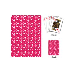 Hearts And Star Dot Pink Playing Cards (mini)  by snowwhitegirl