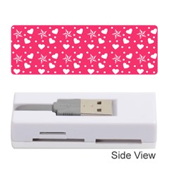 Hearts And Star Dot Pink Memory Card Reader (stick) by snowwhitegirl