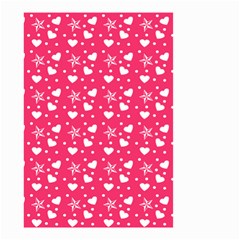 Hearts And Star Dot Pink Small Garden Flag (two Sides) by snowwhitegirl