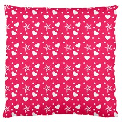 Hearts And Star Dot Pink Large Cushion Case (one Side) by snowwhitegirl