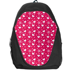 Hearts And Star Dot Pink Backpack Bag by snowwhitegirl