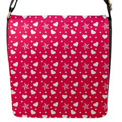 Hearts And Star Dot Pink Flap Closure Messenger Bag (s) by snowwhitegirl