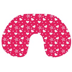 Hearts And Star Dot Pink Travel Neck Pillows by snowwhitegirl