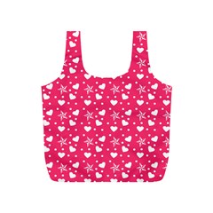 Hearts And Star Dot Pink Full Print Recycle Bag (s) by snowwhitegirl