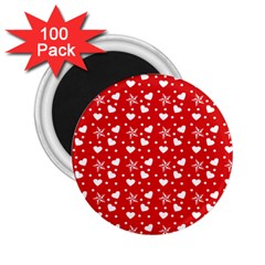 Hearts And Star Dot Red 2 25  Magnets (100 Pack) 