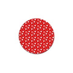 Hearts And Star Dot Red Golf Ball Marker (4 Pack) by snowwhitegirl