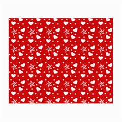 Hearts And Star Dot Red Small Glasses Cloth by snowwhitegirl