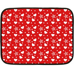 Hearts And Star Dot Red Double Sided Fleece Blanket (mini)  by snowwhitegirl