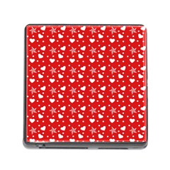 Hearts And Star Dot Red Memory Card Reader (square 5 Slot) by snowwhitegirl