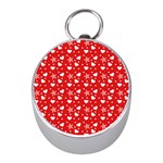 Hearts And Star Dot Red Mini Silver Compasses Front