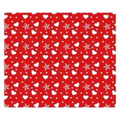 Hearts And Star Dot Red Double Sided Flano Blanket (small)  by snowwhitegirl