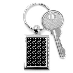 Hearts And Star Dot Black Key Chains (rectangle)  by snowwhitegirl