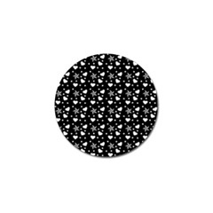 Hearts And Star Dot Black Golf Ball Marker (4 Pack) by snowwhitegirl