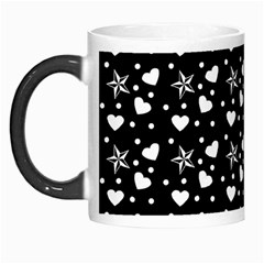 Hearts And Star Dot Black Morph Mugs by snowwhitegirl