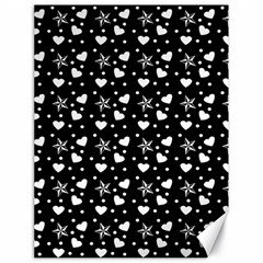 Hearts And Star Dot Black Canvas 18  X 24   by snowwhitegirl