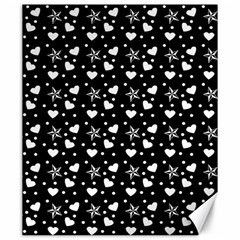 Hearts And Star Dot Black Canvas 20  X 24   by snowwhitegirl