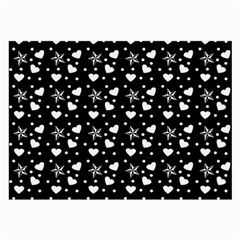 Hearts And Star Dot Black Large Glasses Cloth by snowwhitegirl