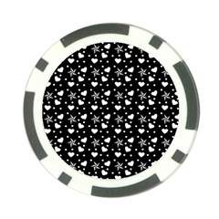 Hearts And Star Dot Black Poker Chip Card Guard by snowwhitegirl