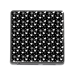 Hearts And Star Dot Black Memory Card Reader (square 5 Slot) by snowwhitegirl