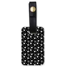 Hearts And Star Dot Black Luggage Tags (one Side)  by snowwhitegirl