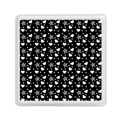 Hearts And Star Dot Black Memory Card Reader (square) by snowwhitegirl