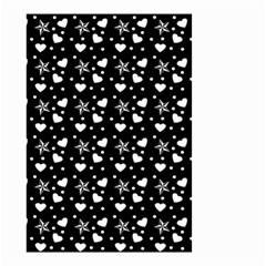 Hearts And Star Dot Black Small Garden Flag (two Sides) by snowwhitegirl