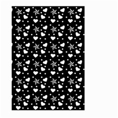 Hearts And Star Dot Black Large Garden Flag (two Sides) by snowwhitegirl