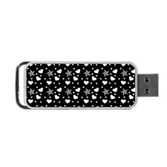 Hearts And Star Dot Black Portable Usb Flash (two Sides) by snowwhitegirl