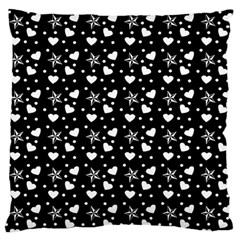 Hearts And Star Dot Black Standard Flano Cushion Case (one Side) by snowwhitegirl